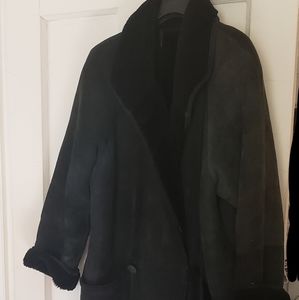 SEARLE LONG black Authentic Shearling Coat